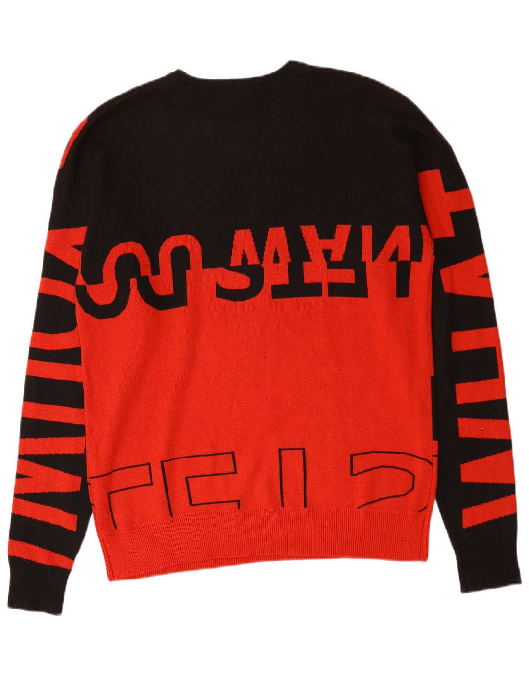 Zara Pull graphique à col rond pour homme en nylon color block rouge moyen