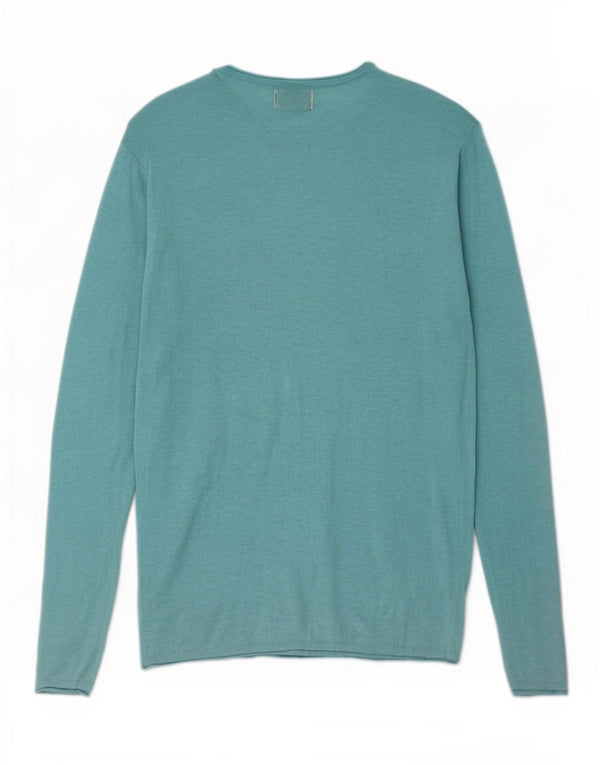 Zara Mens Top Long Sleeve XL Turquoise
