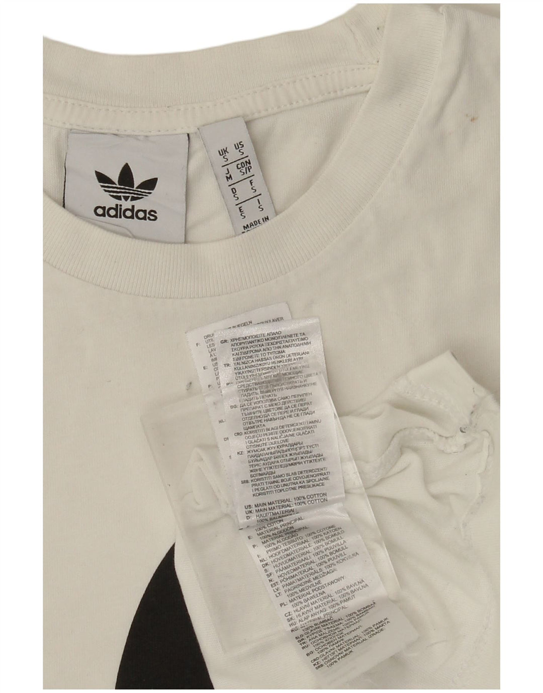 ADIDAS Mens Graphic T-Shirt Top Small White Cotton