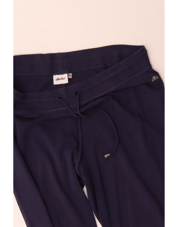 ELLESSE Pantalon de survêtement pour femme UK 20 2XL Bleu marine Coton