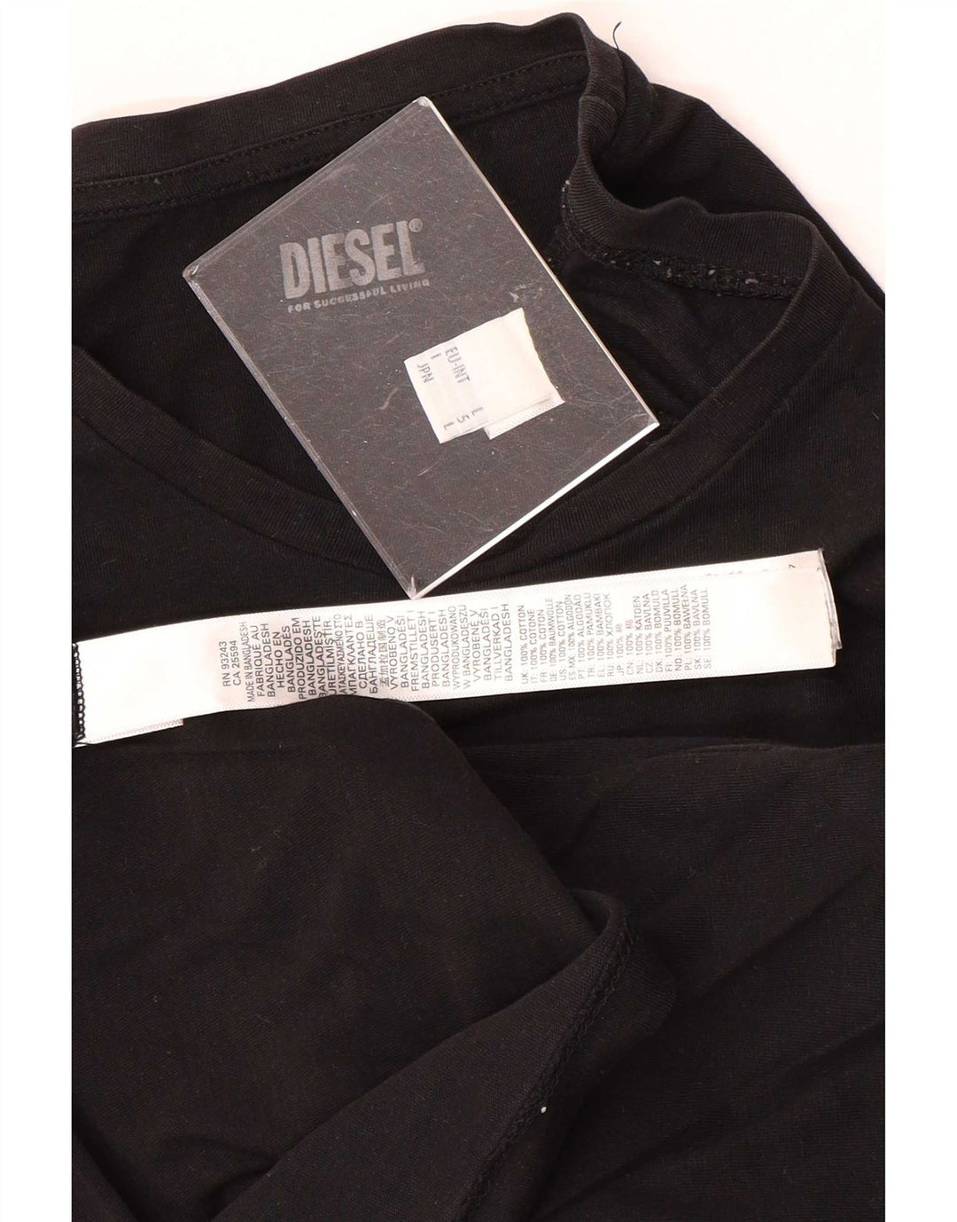 Diesel T-Shirt Homme Haut Large Noir Coton