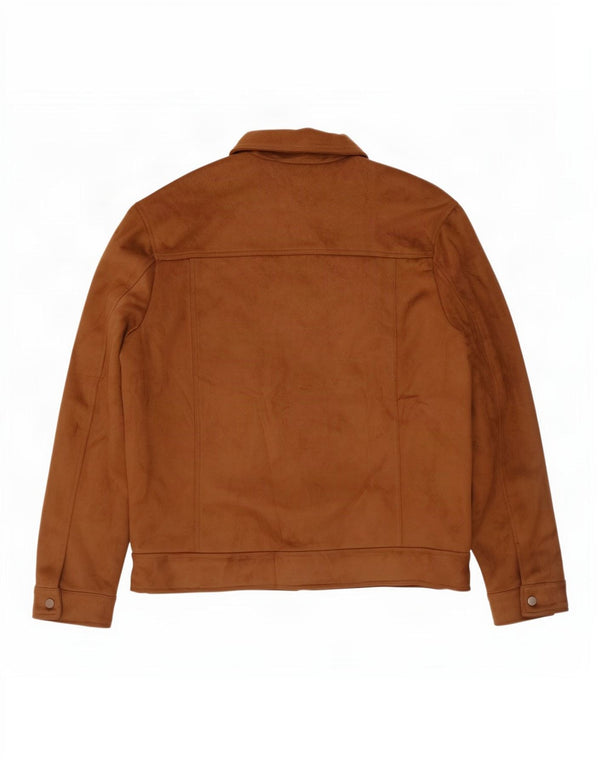 Zara Veste bomber en faux suède pour homme UK 42 XL Beige Polyester