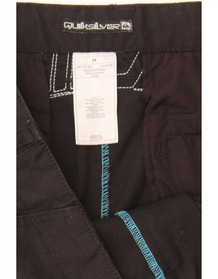 Quiksilver Short Chino Graphique Homme W34 Large Noir Polyester