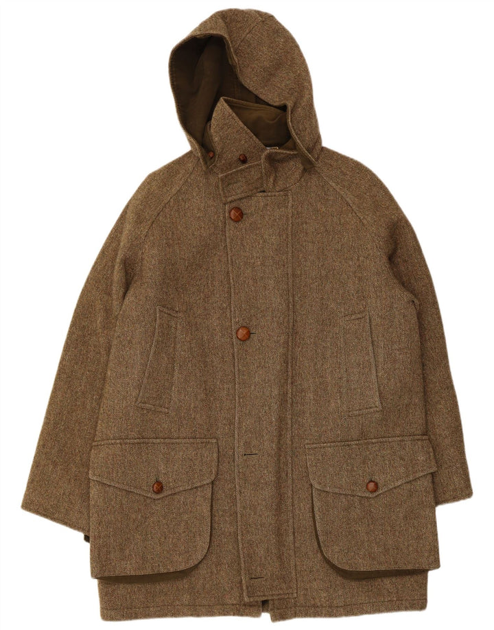 John Ashfield Manteau à capuche pour homme IT 48 Medium Kaki Herringbone