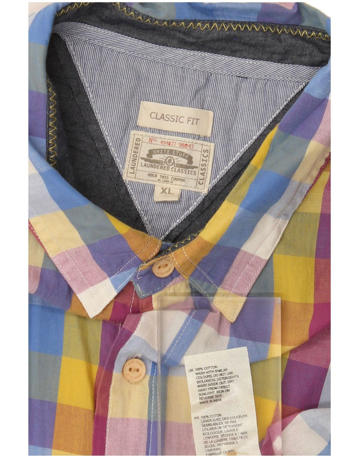 Chemise White Stuff Homme Coupe Classique à Manches Courtes XL Vichy Multicolore