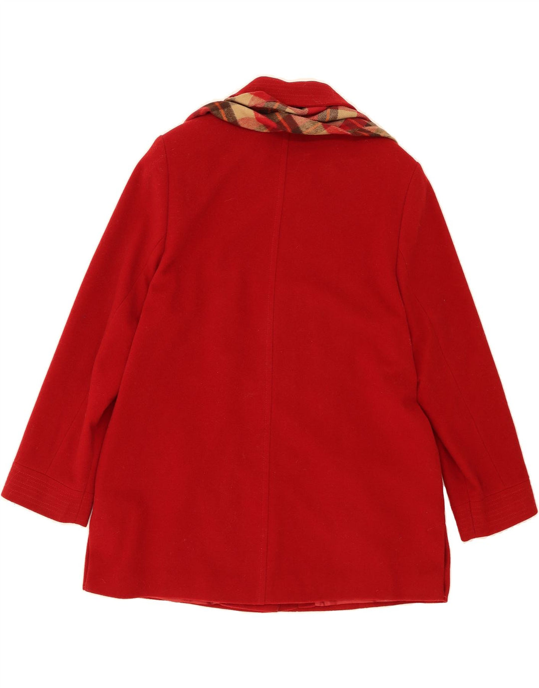 VINTAGE Womens Overcoat UK 16 Large  Red Check Acrylic Vintage Vintage and Second-Hand Vintage from Messina Hembry 