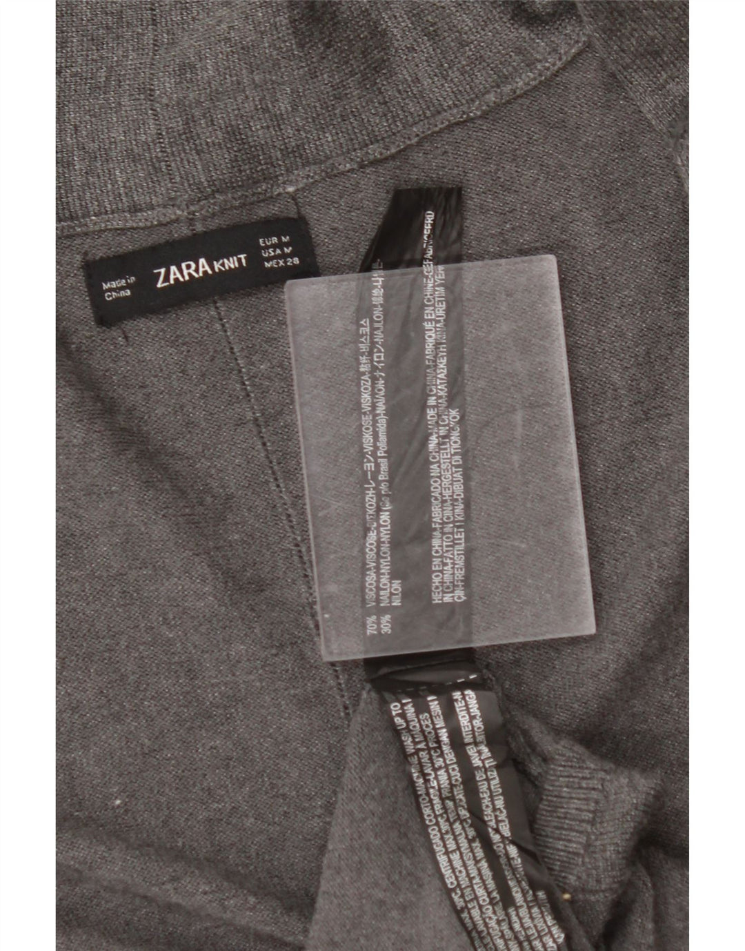 ZARA Womens Open Cardigan Sweater UK 12 Medium Grey Viscose