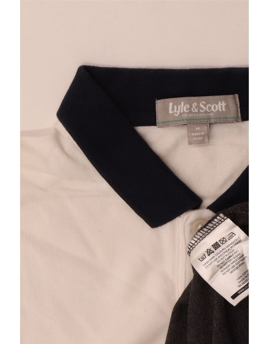 Lyle & Scott Polo Homme Blanc Moyen Coton Colorblock