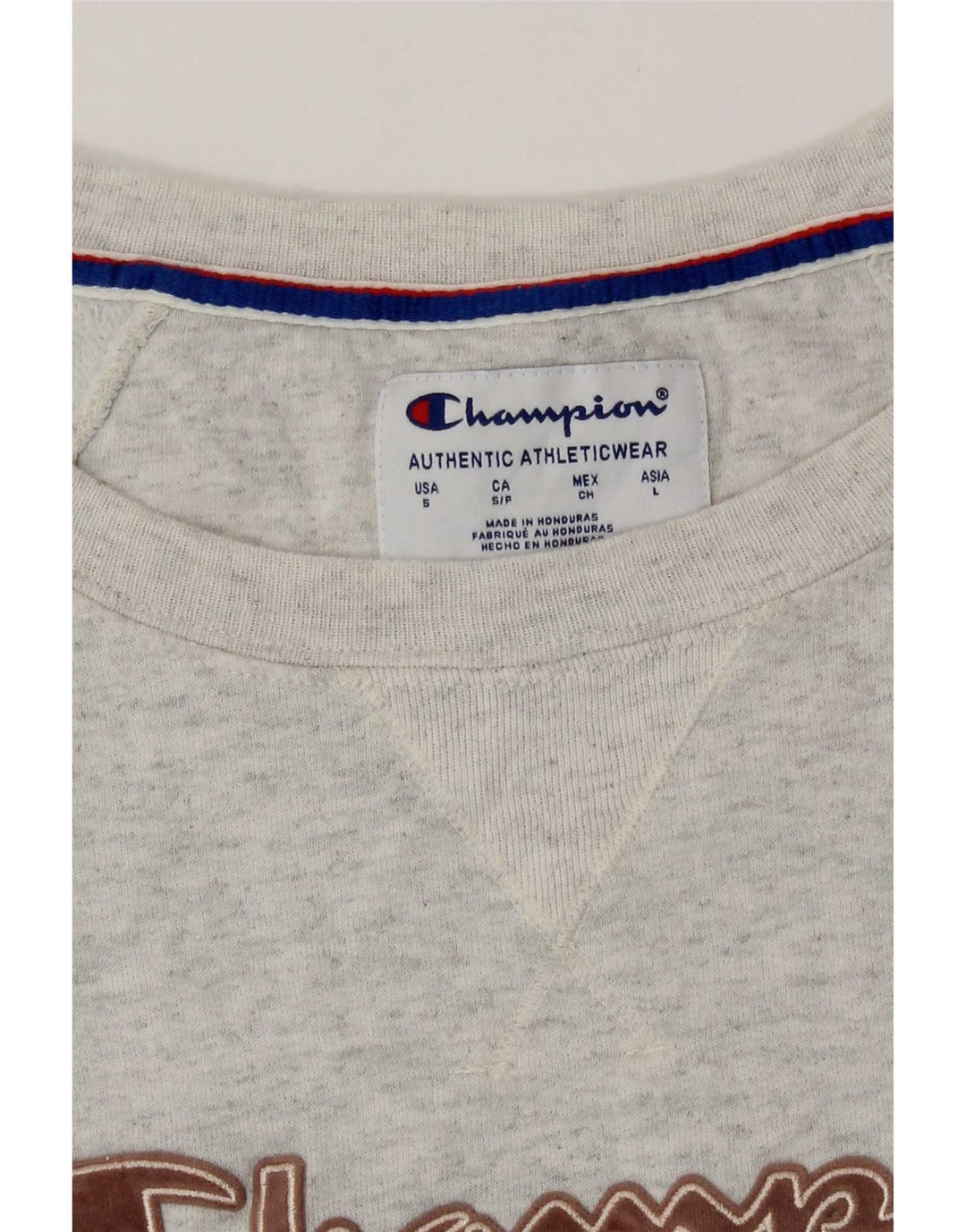 Champion Sweat-shirt surdimensionné graphique pour femme UK 10 Petit Gris
