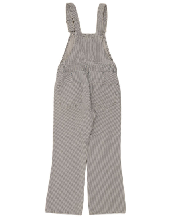 Zara Pantalon Salopette Femme XS W28 L26 Coton Bleu à Fines Rayures