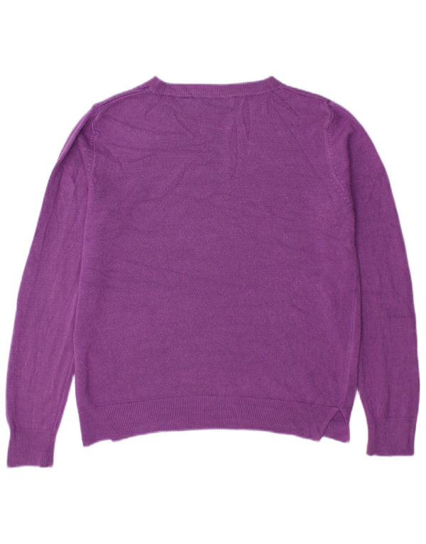 Marks & Spencer Pull col bateau pour femme UK 12 Acrylique violet moyen