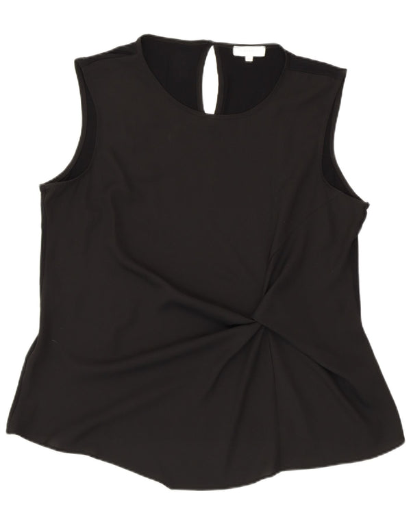 WAREHOUSE Chemisier sans manches pour femme UK 16 Large Noir Viscose