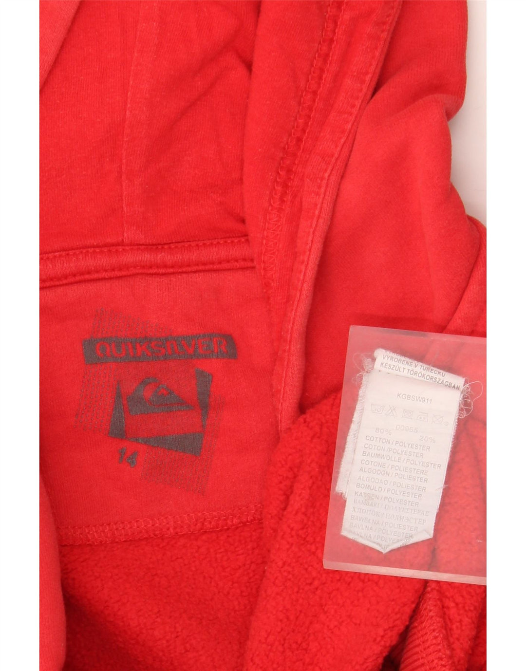 QUIKSILVER Pull à capuche zippé graphique fille 13-14 ans coton rouge