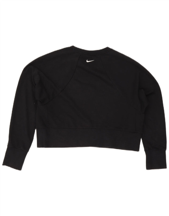 Nike Femme Crop Graphic Sweat-shirt surdimensionné UK 10 Petit Noir