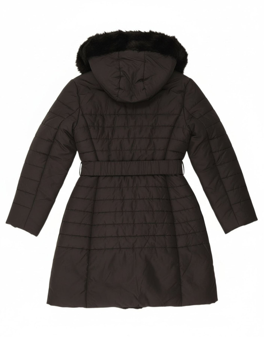 French Connection Manteau rembourré à capuche pour femme UK 12 Medium Noir Polyester