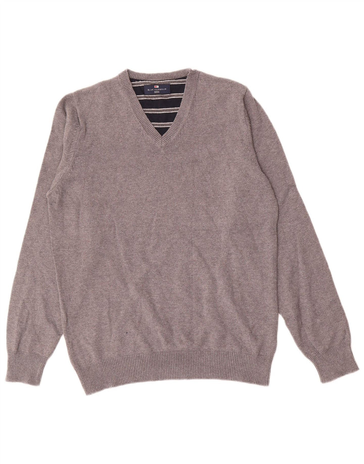 Marks & Spencer Pull col V pour homme en coton gris Taille S