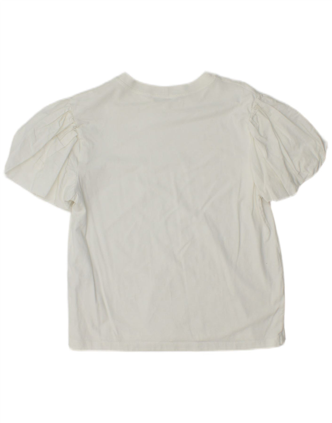 Zara Womens Blouse Top UK 12 Moyen Blanc Coton