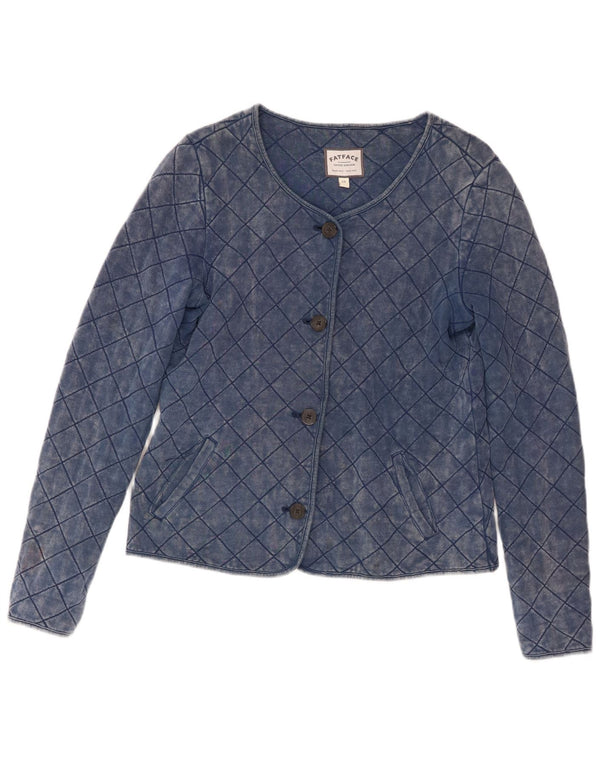 Fat Face Womens Cardigan Top UK 10 Petit Bleu Coton