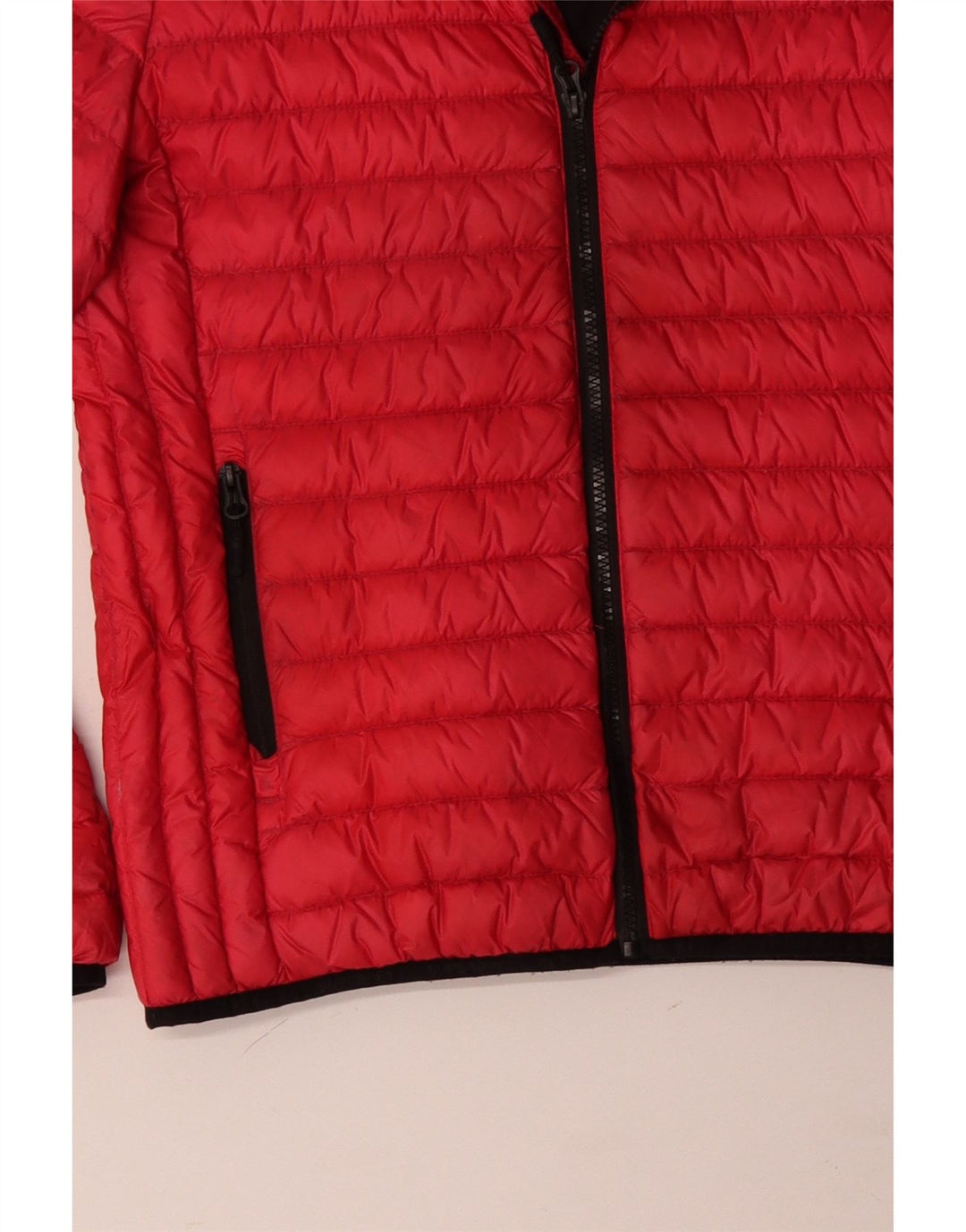 SUPERDRY Veste matelassée à capuche pour femme UK 14 Large Rouge Polyester