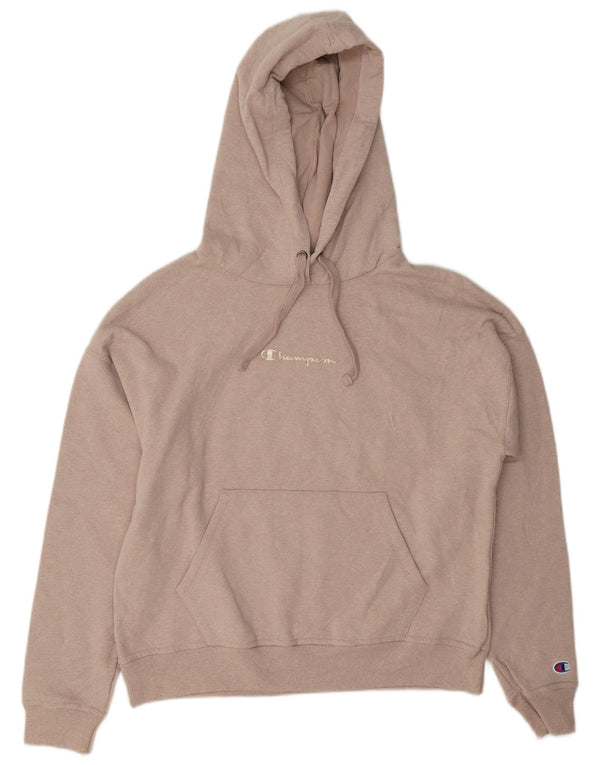 Champion Pull à capuche surdimensionné pour femme UK 10 Petit coton moucheté rose