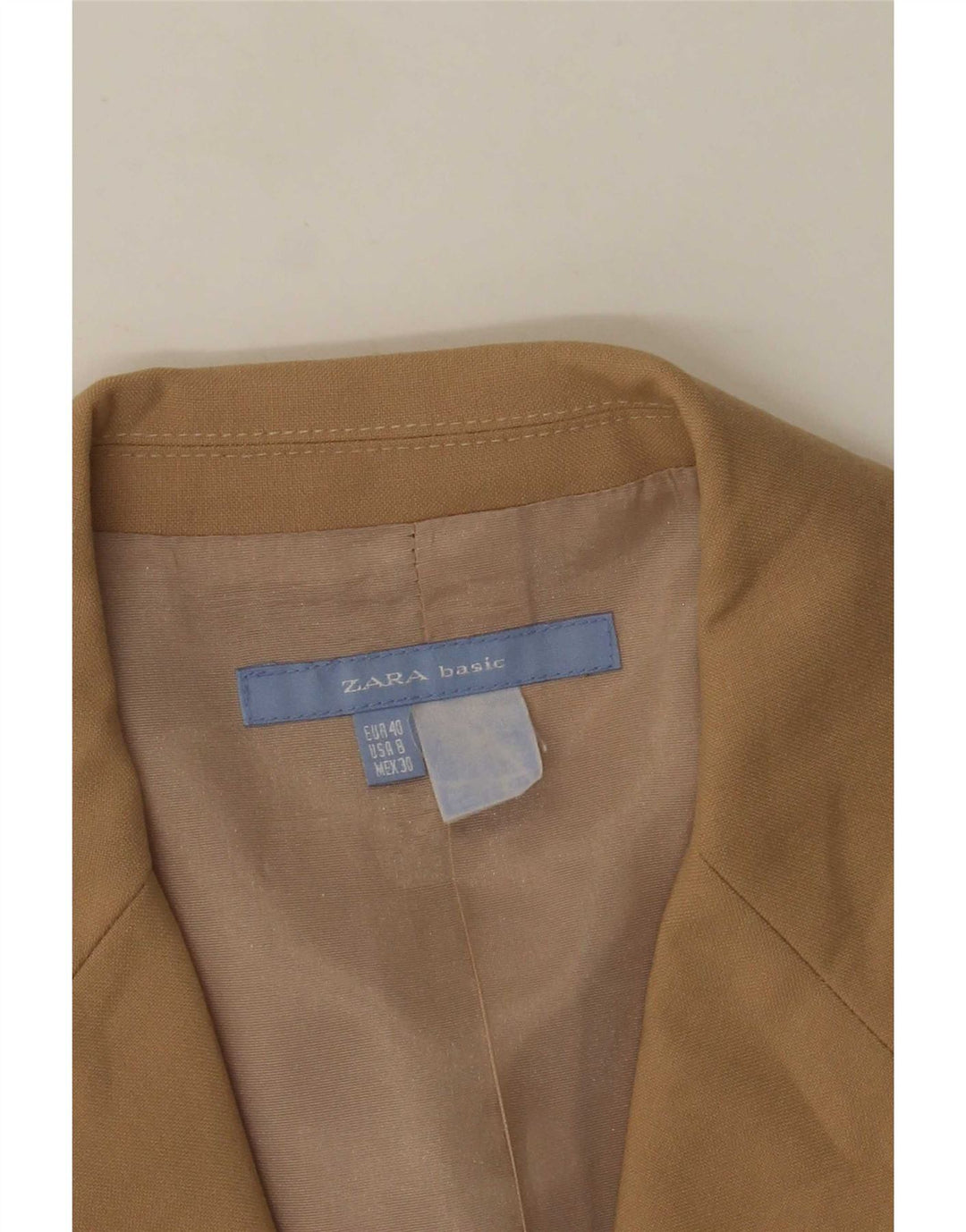 Zara Veste Blazer 3 Boutons Femme EU 40 Beige Moyen