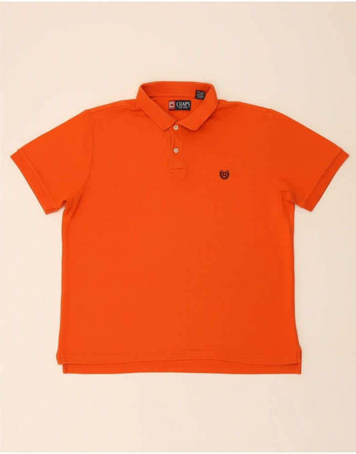 CHAPS Mens Polo Shirt Large Orange Cotton