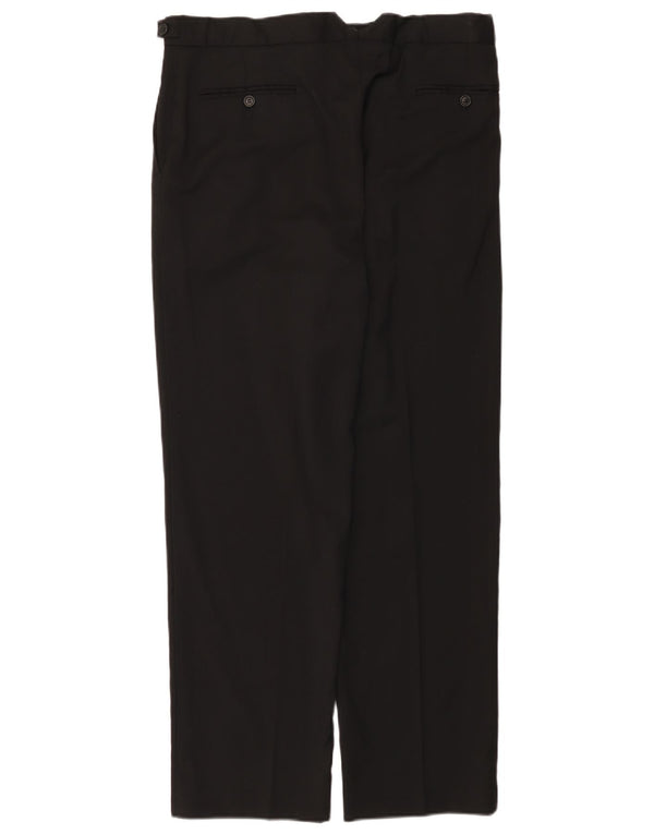 Marks & Spencer Pantalon de Costume Droit Homme W34 L31 Laine Noir