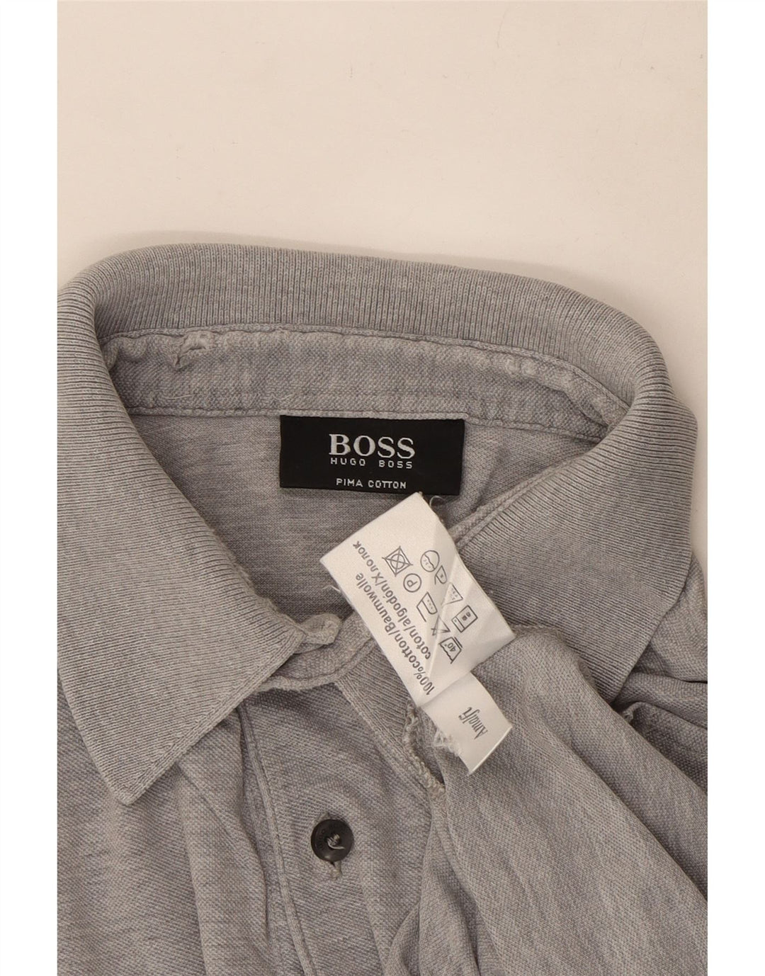 Hugo Boss Polo Homme Gris Moyen En Coton Moucheté