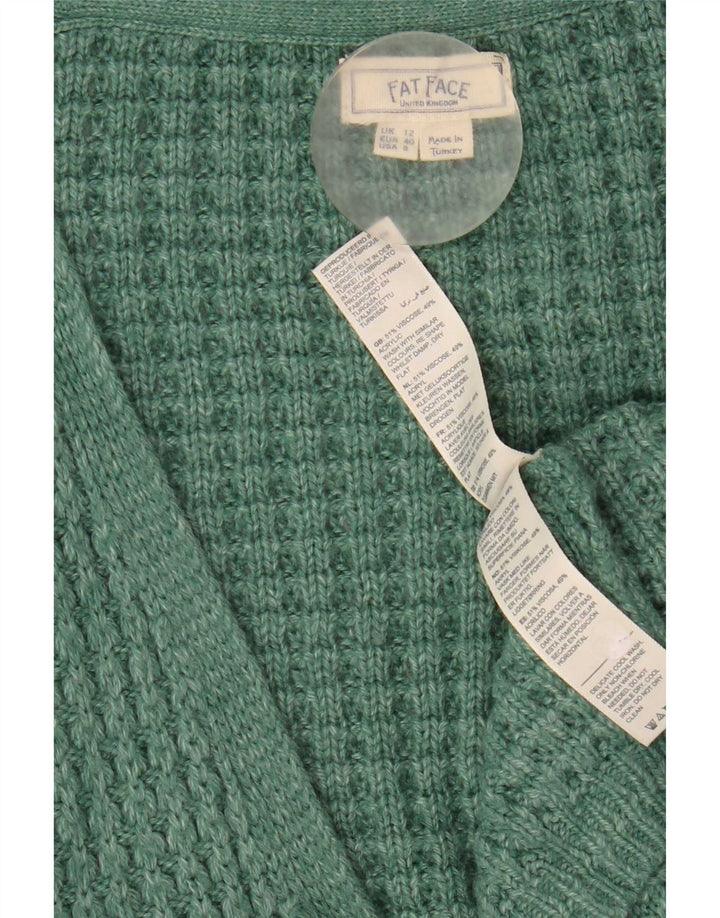 Fat Face Cardigan ouvert surdimensionné pour femme Vert moyen UK 12