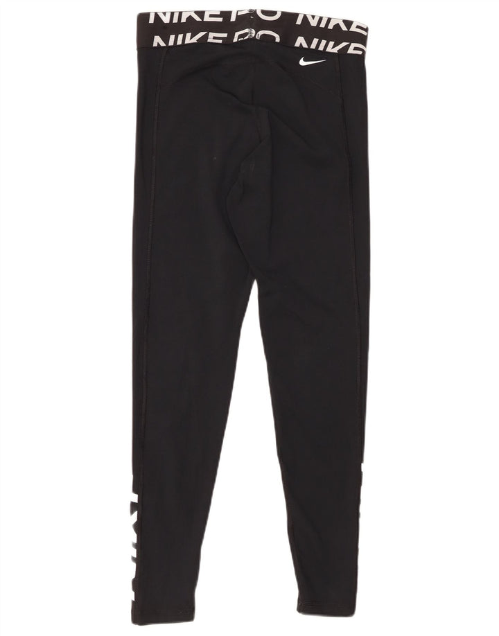 NIKE Legging graphique Dri Fit pour femme UK 12 Polyester noir moyen
