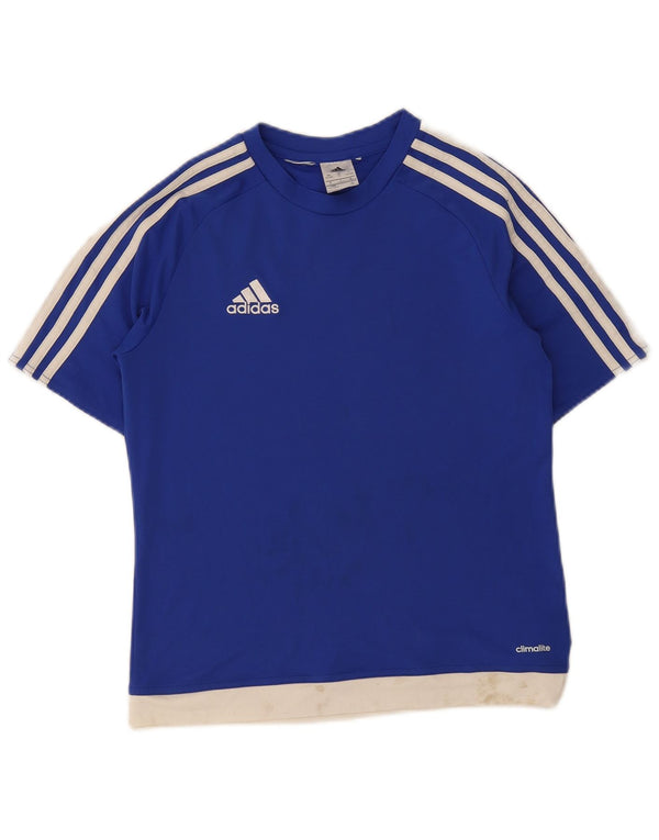 Adidas Garçon Climalite Graphic T-Shirt Top 13-14 ans Bleu Colorblock