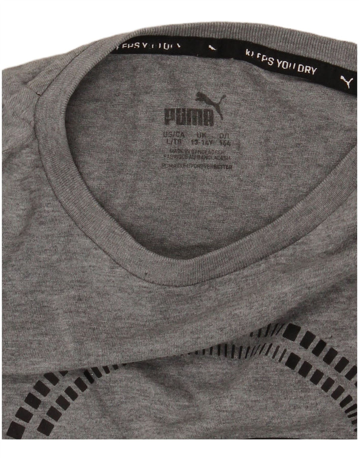PUMA T-Shirt Graphique Garçon 13-14 Ans Gris Chiné