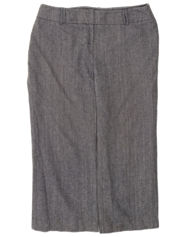 Marks & Spencer Pantalon court taille haute pour femme UK 16 Large W34 L26 Bleu marine