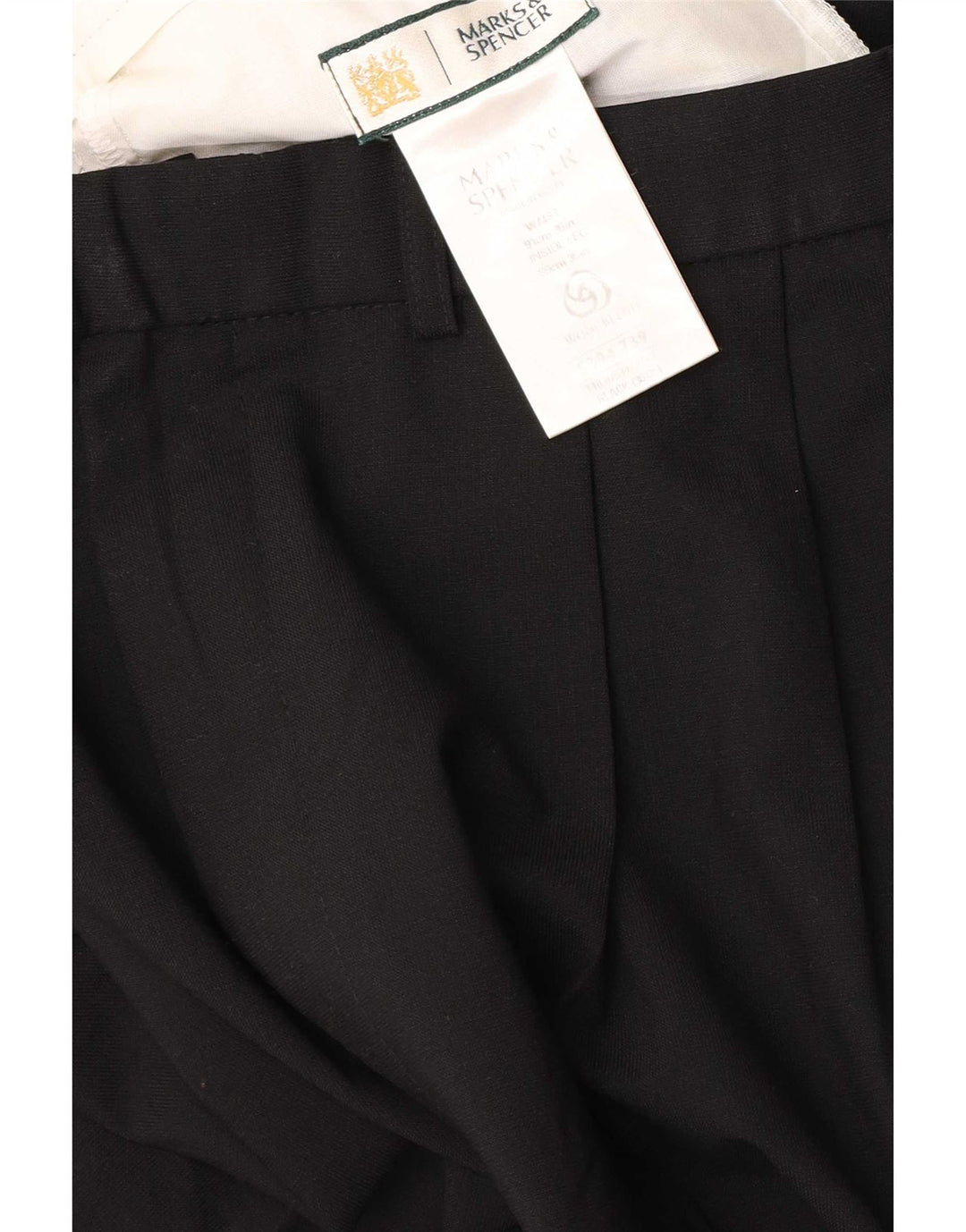 Marks & Spencer Pantalon de costume pour homme W36 L36 Noir Polyester