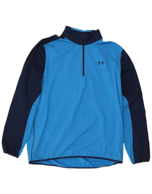 Under Armour Haut Zip Neck Manches Longues XL Homme Bleu Colorblock Sports