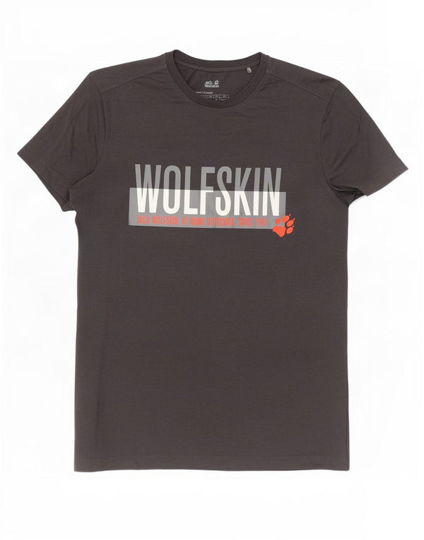Jack Wolfskin Mens Graphic T-Shirt Top UK 34 XS Grey Cotton