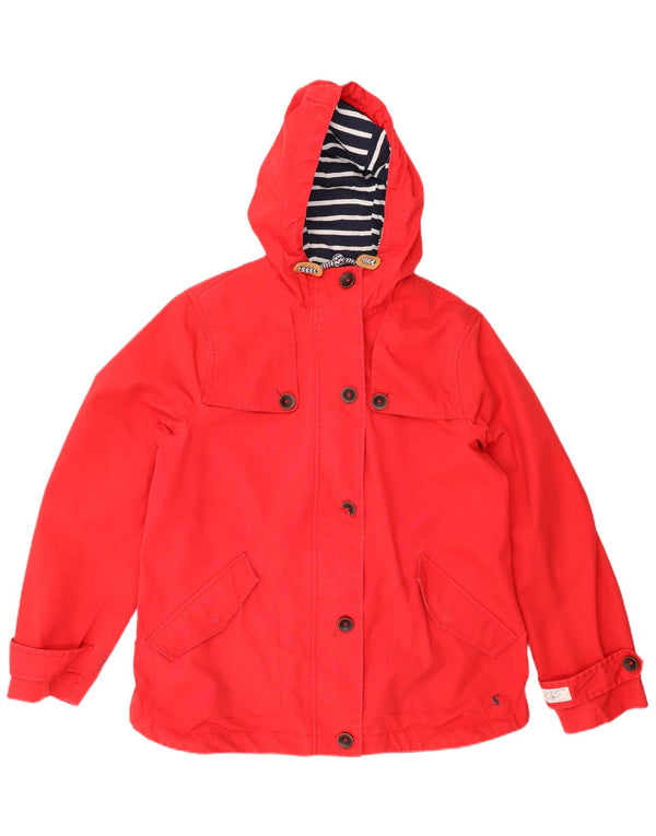 JOULES Veste coupe-vent à capuche pour femme UK 14 Large Rouge Coton