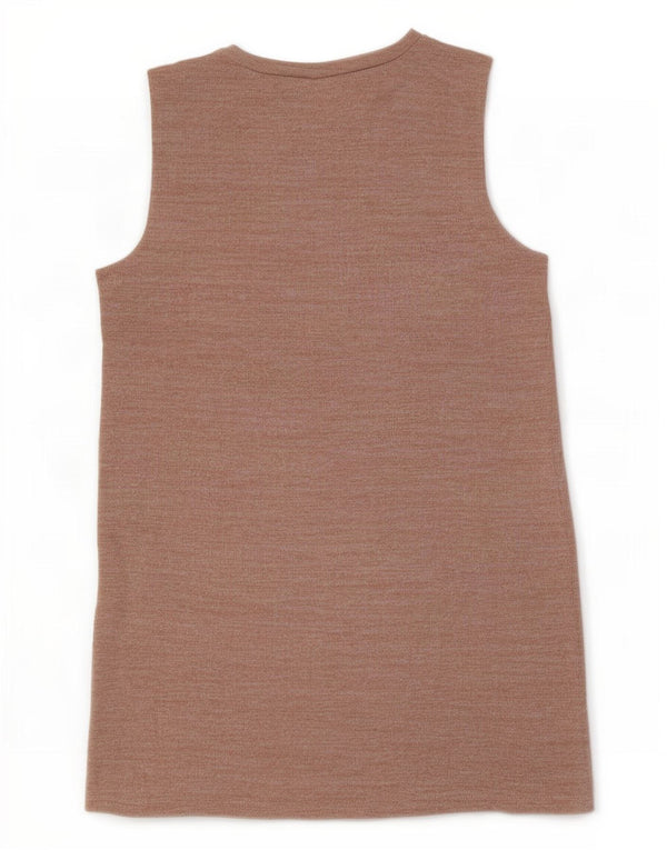 Zara Robe droite sans manches pour femme UK 14 Grand coton rose