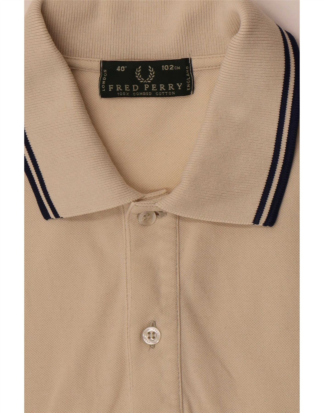 Fred Perry Polo Homme Coton Beige Moyen