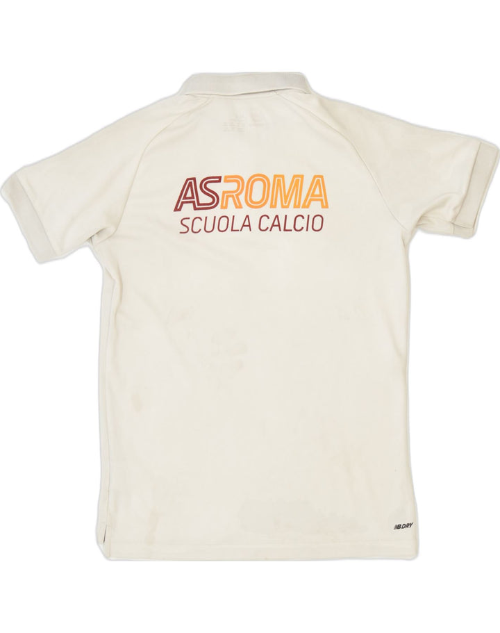 NEW BALANCE Boys Graphic Polo Shirt 13-14 Years XL Beige Polyester | Vintage | Thrift | Second-Hand | Used Clothing | Messina Hembry 