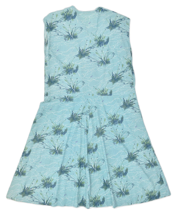 VINTAGE Womens A-Line Dress UK 10 Small Blue Floral | Vintage | Thrift | Second-Hand | Used Clothing | Messina Hembry 