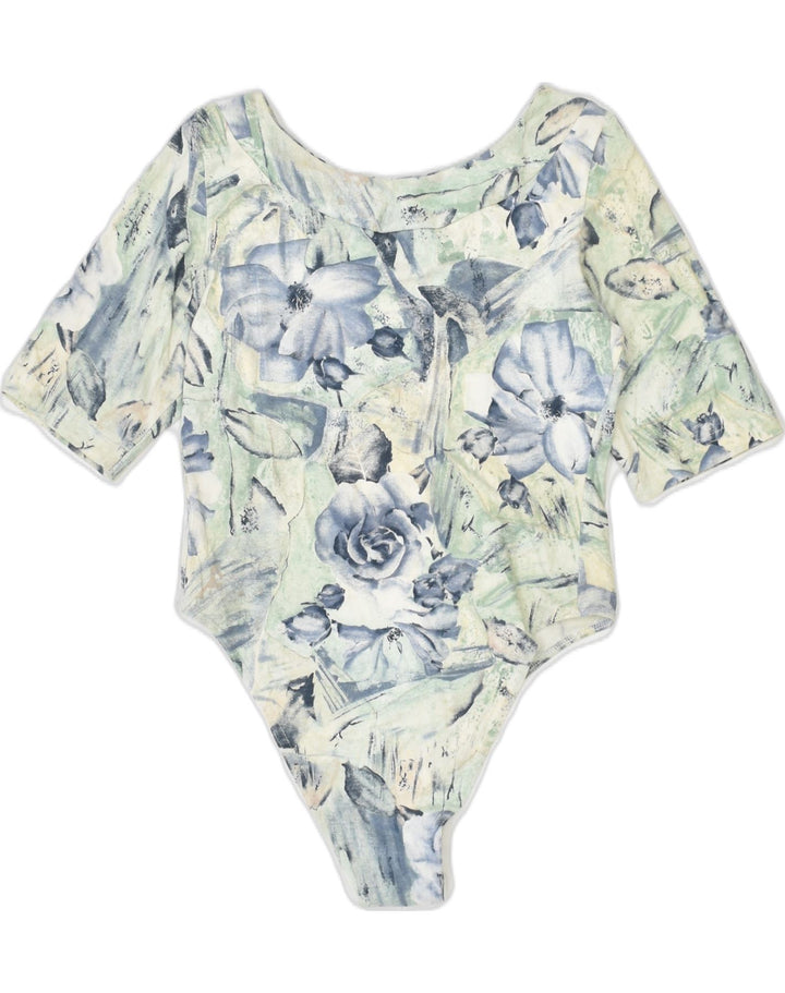 DOCCIA FREDDA Womens Bodysuit UK 6 XS Multicoloured Floral | Vintage | Thrift | Second-Hand | Used Clothing | Messina Hembry 