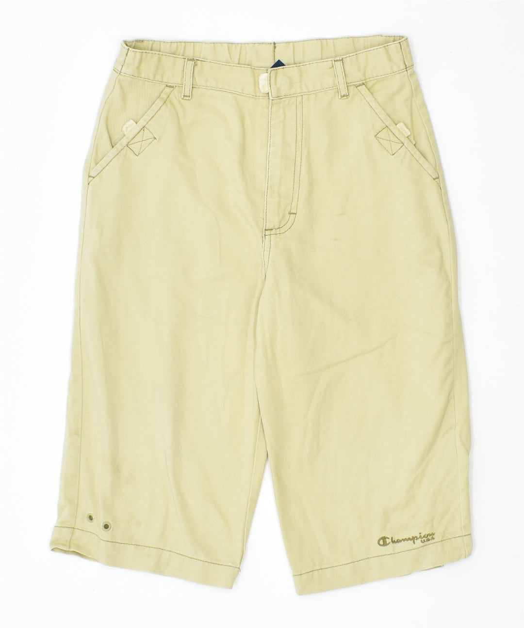CHAMPION Boys Chino Shorts 7-8 Years W24 Beige Cotton | Vintage | Thrift | Second-Hand | Used Clothing | Messina Hembry 