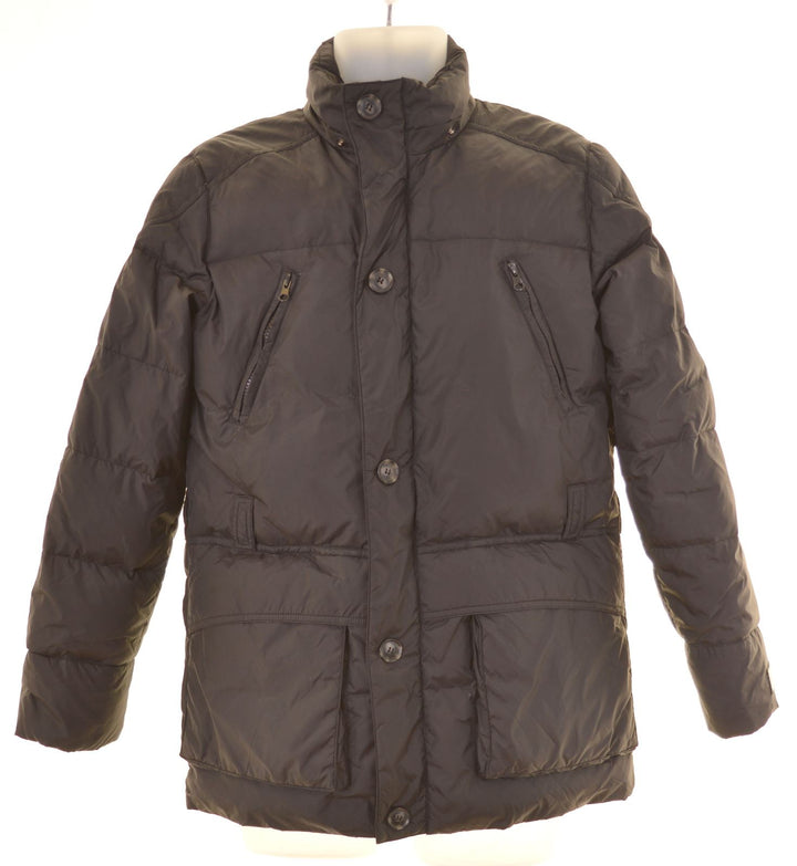 BENETTON Boys Padded Jacket 11-12 Years 2XL Black Nylon - Second Hand & Vintage Designer Clothing - Messina Hembry