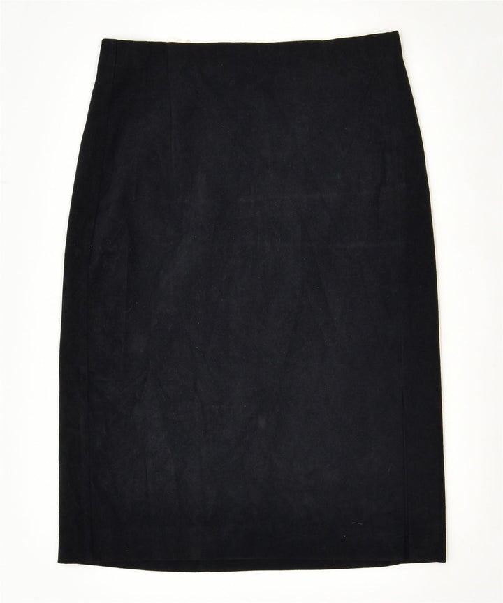 VINTAGE Womens Straight Skirt IT 42 Medium W28 Black Polyester | Vintage | Thrift | Second-Hand | Used Clothing | Messina Hembry 